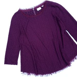 Anthropologie Postmark Plum Black Textured Top